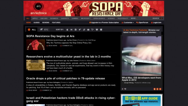 Sopa-Protest: Ars Technica